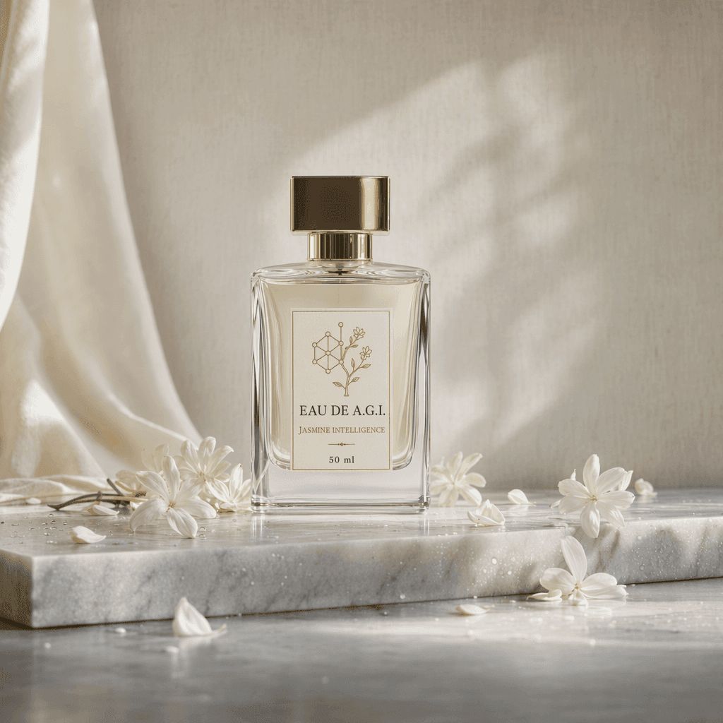 Official OpenAI example of a generated perfume product photo with label text