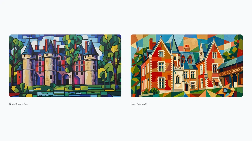 Official Google Nano Banana 2 example showing grounded image generation