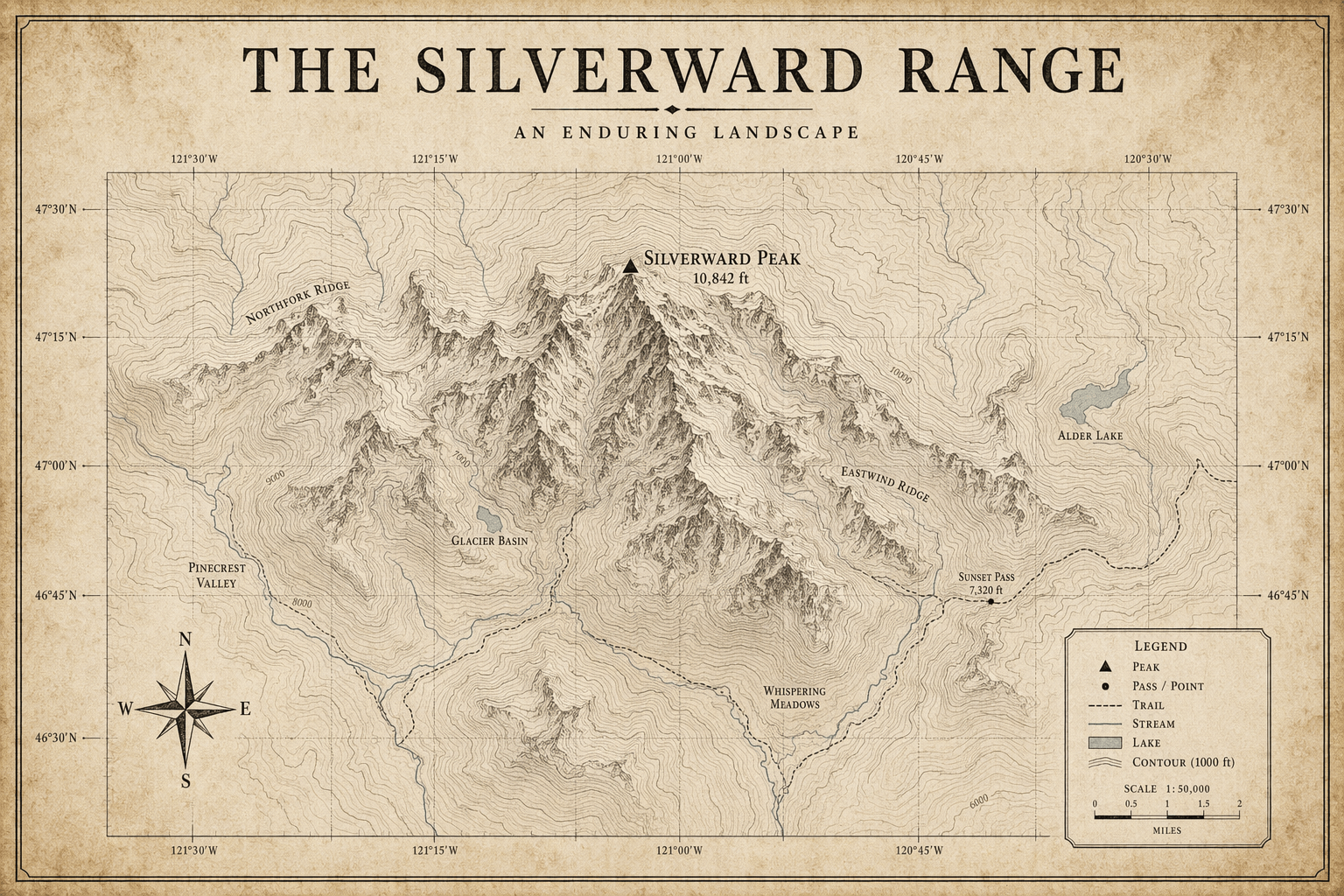 Official OpenAI example of a generated illustrated topographic map